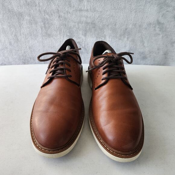Cole Haan Dress Shoes Mens Size 10 Oxford Go To Plain Toe British Tan Leather - Picture 10 of 11